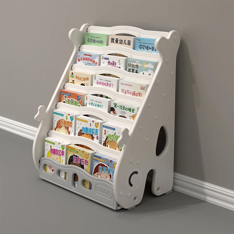 Kindergarten children cabinets Custom plastic kids furniture set book shelf baby chest corner cupboard rack drawer toys storage