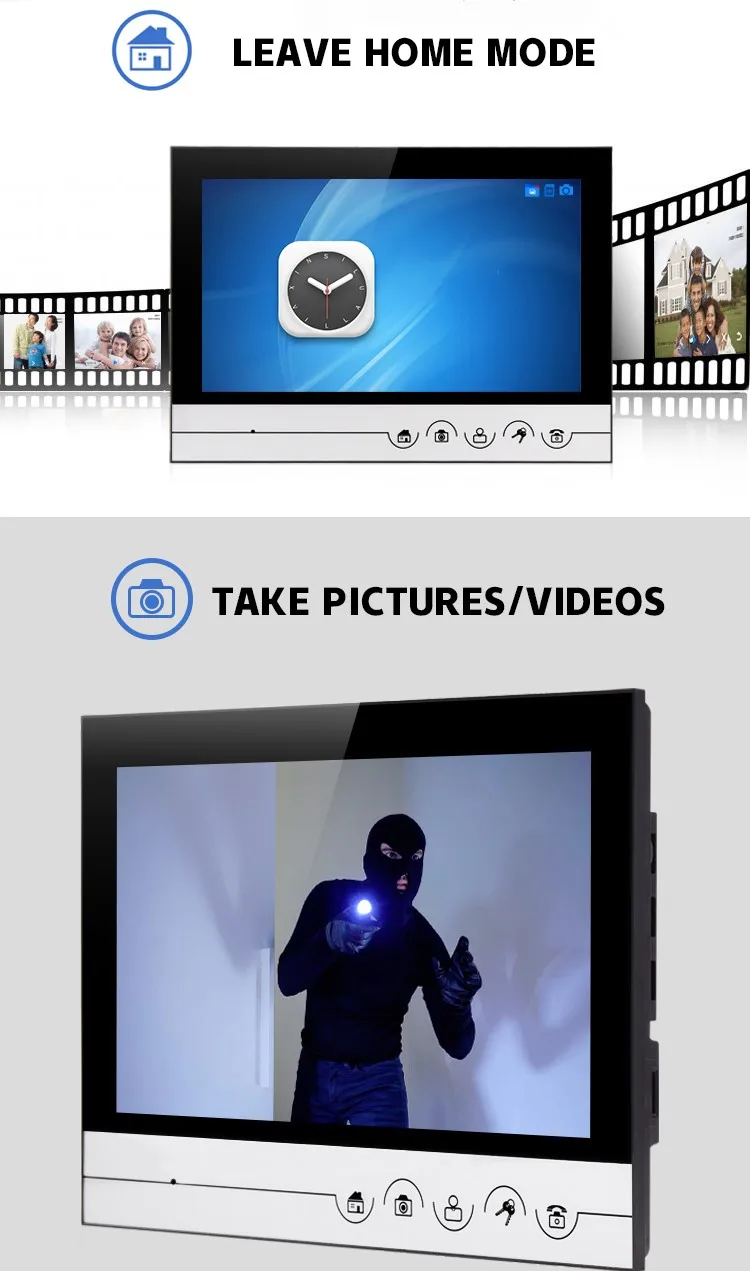 9 Inch LCD Color Screen Blackcolor Fashion Intercom Doorbell video door phone