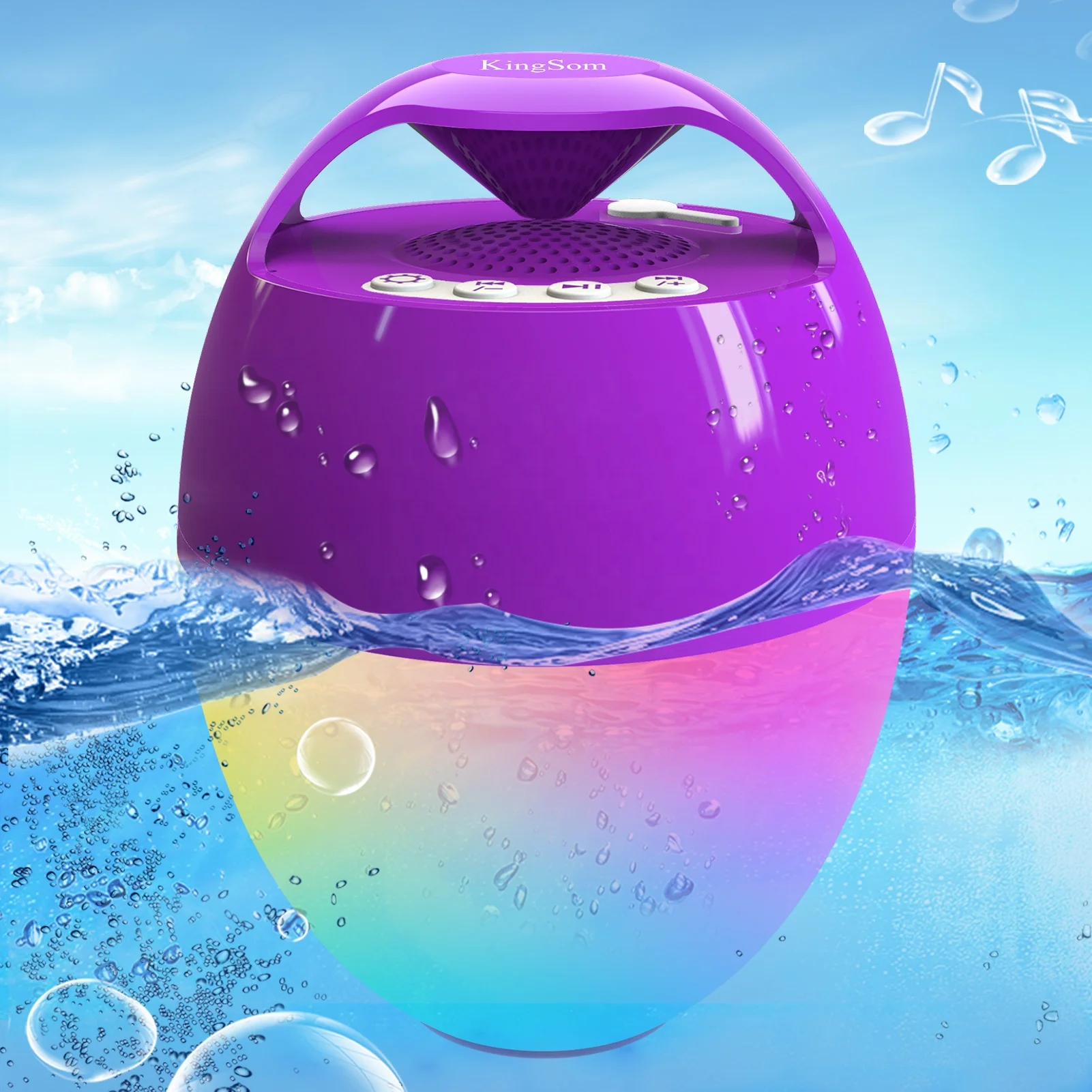 Cootway 2024 NEW Arrivals IP68 Wireless waterproof Portable Speaker with RGB Light TWS Function Wireless Pool Speaker