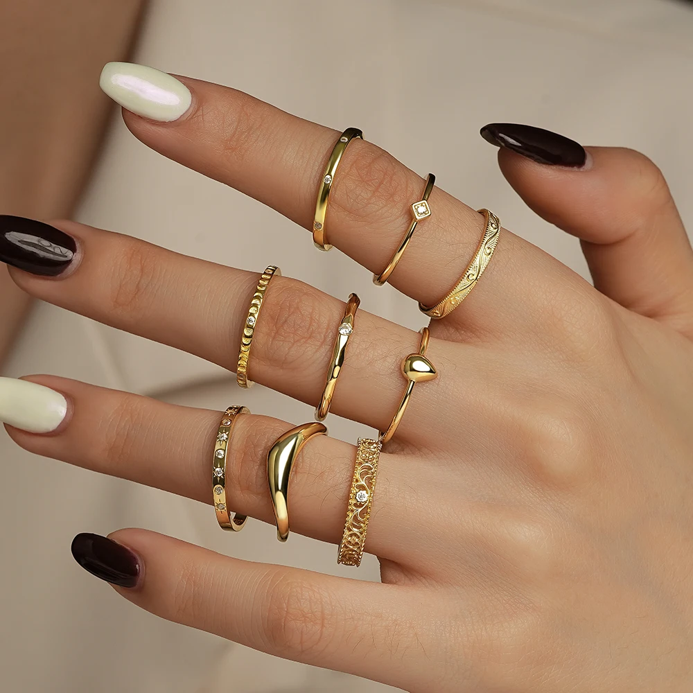 Новое поступление модные ювелирные изделия 925 стерлингового серебра 18K позолоченный Циркон классические кольца для женщин