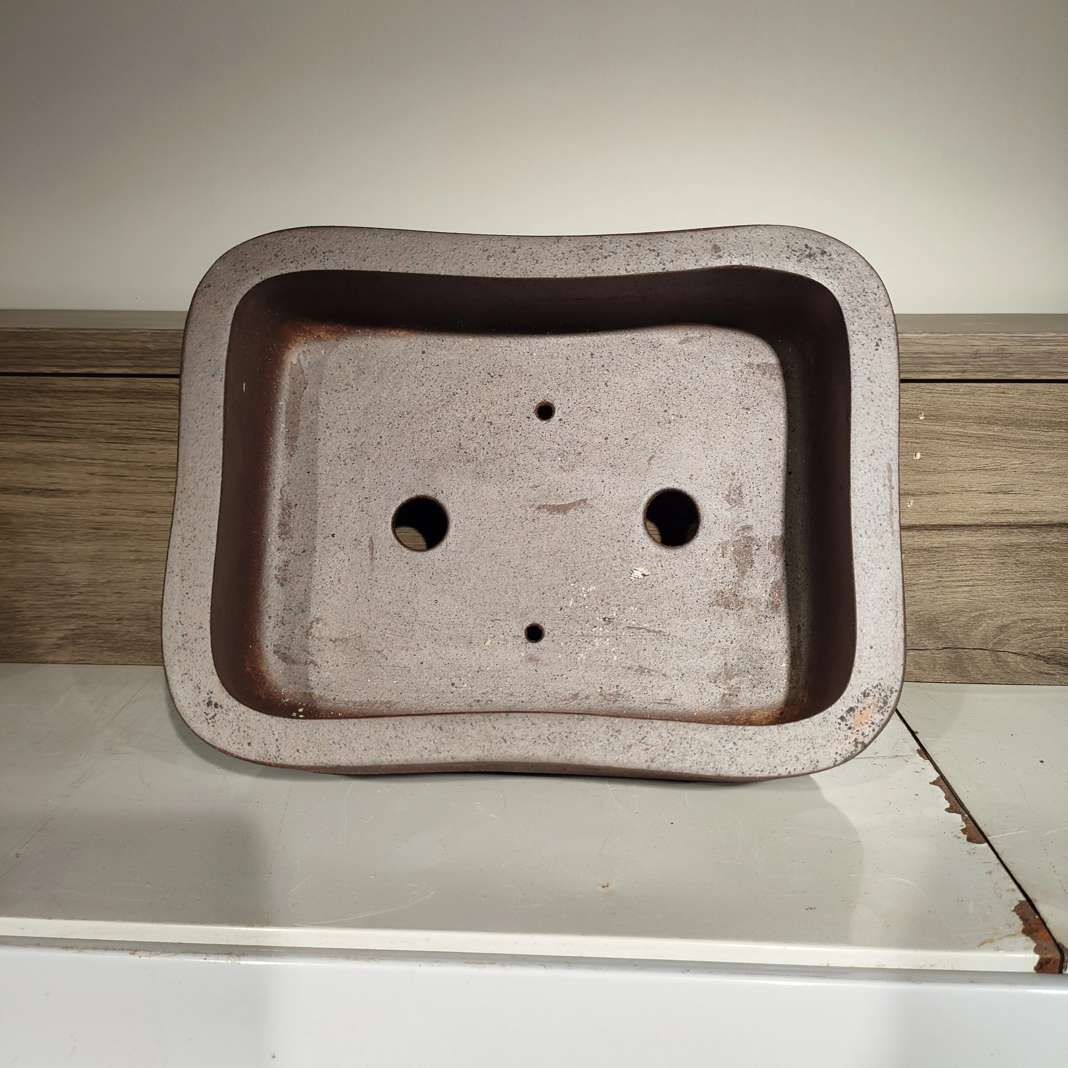 Handmade Yixing purple sand rectangle bonsai pot