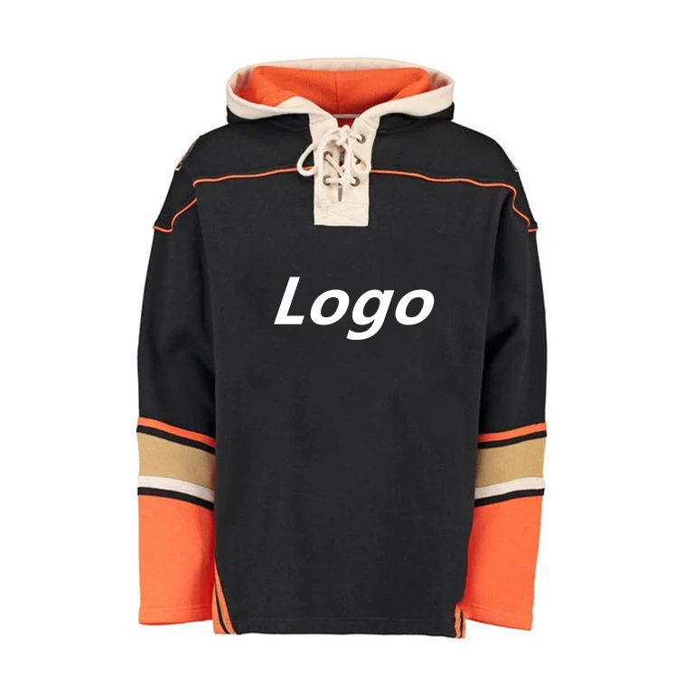 over size laced collar ice hockey tracksuit training clothes warm up custom ice hockey hoodies