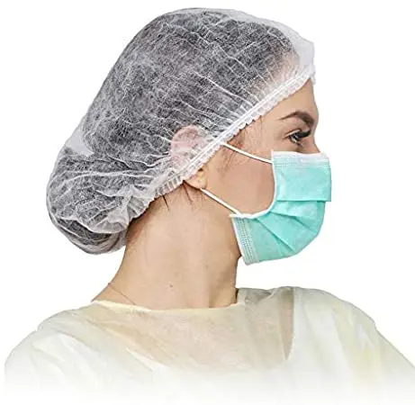 Disposable cap Mob Caps Hair Net Cap 100pcs elastic Free Size for Cosmetics, Beauty, Kitchen, Cooking, Home Industries, Hospital