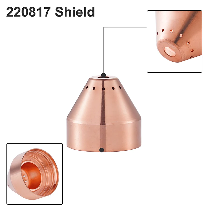 Wanshida Welding 5Pcs 220817 Plasma Shield Fit PMX 45XP/65/85/105 Plasma Cutter Consumables Shield Cap Machine Mechanized