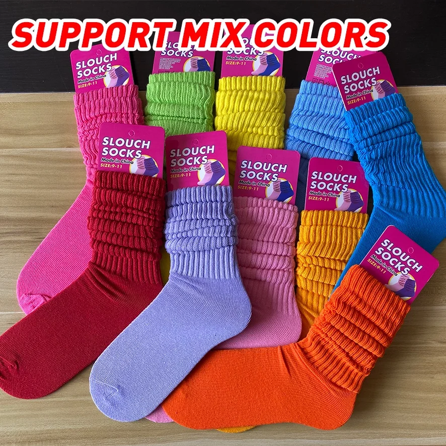  2021Summer new colors hot sale Ladies 80s hooter socks slouch thin