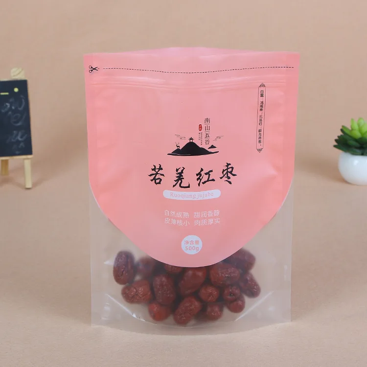 Professional custom semi-transparent sealed tea bag plastic packaging bag general snacks bag