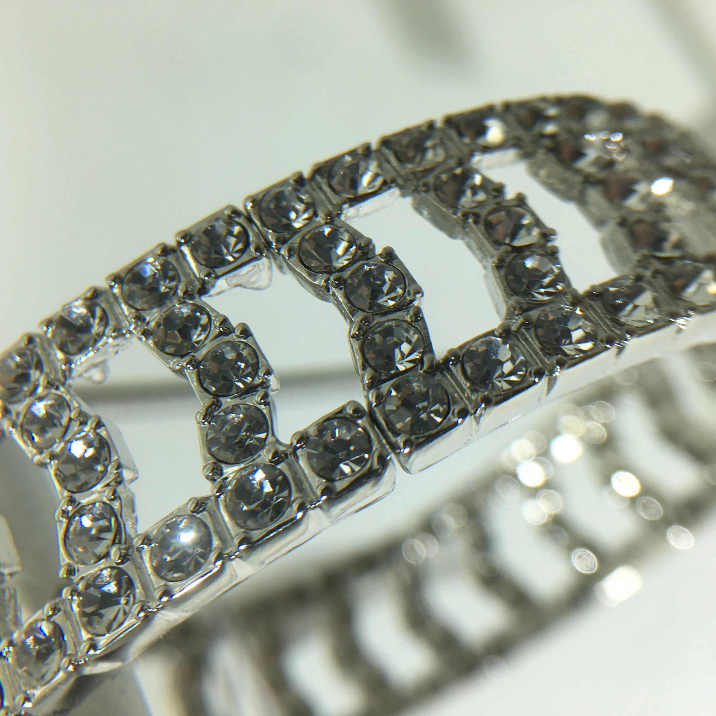 wholesale silver string rhinestone crystal color stretch bracelet rhinestone for women