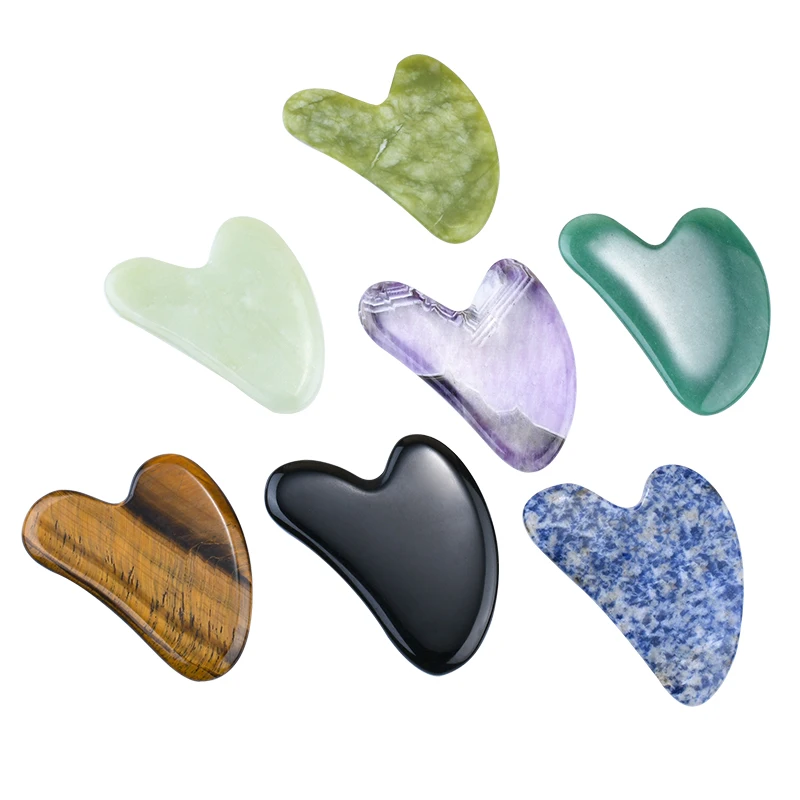 Customized Jade Gua Sha Face Massager Personalized Natural Jade Guasha Board Wholesale Rose Quartz Gua Sha Skin Care Tool