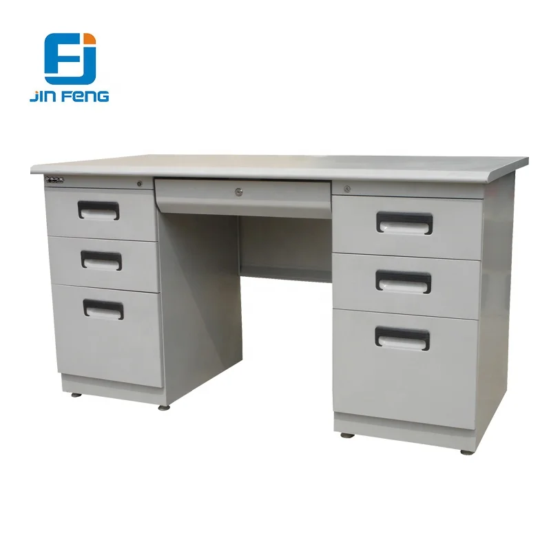 Office Table on Sale Cheap Metal Iron Office Furniture Modern School Library Table for Laptops Office Desks Epoxy Powder Coating