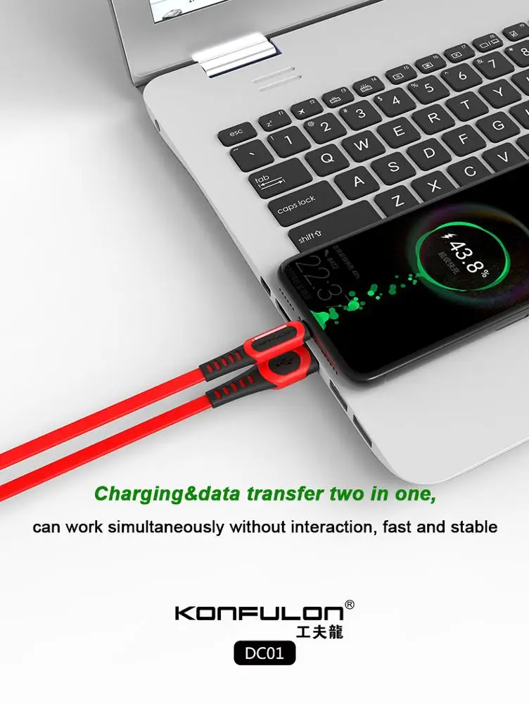  Konfulon оптовая продажа сверхпрочные кабели передачи данных из ТПЭ 1 м 3 фута кабель Micro Usb для мобильного телефона