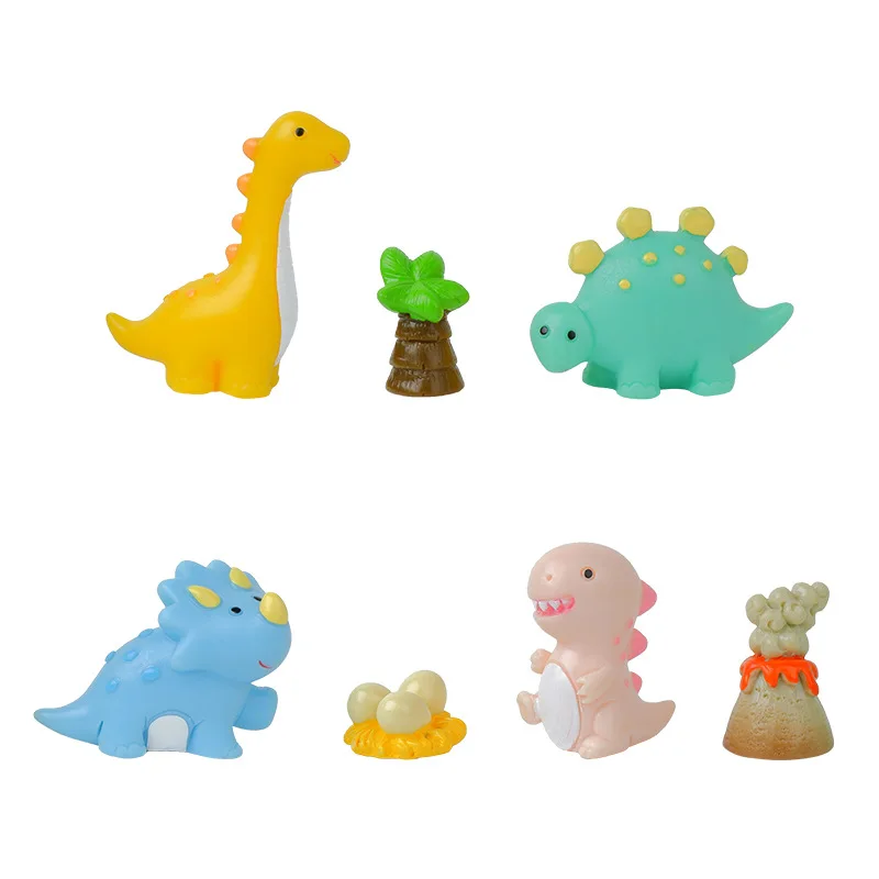 Hot Sale New Style Cartoon Dinosaur Miniature Cute Animal Statue Resin Crafts Kids Mini Realistic Model Kit Toys