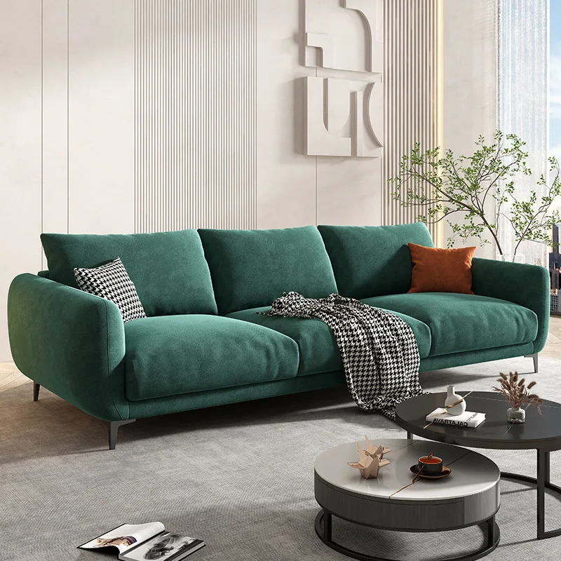 Minimalist light luxury wabi-sabi style fabric sofa homestay simple modern pine decoration living room