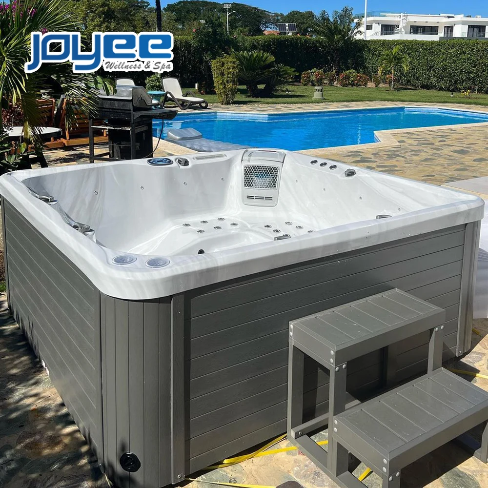 JOYEE Hydrorelax Luxury Hot Tub Jaccuzi Outdoor Spa 5 Person Hidromasaje Bathtubs Square Acrylic Soaking Jaccuzi whirlpool pool