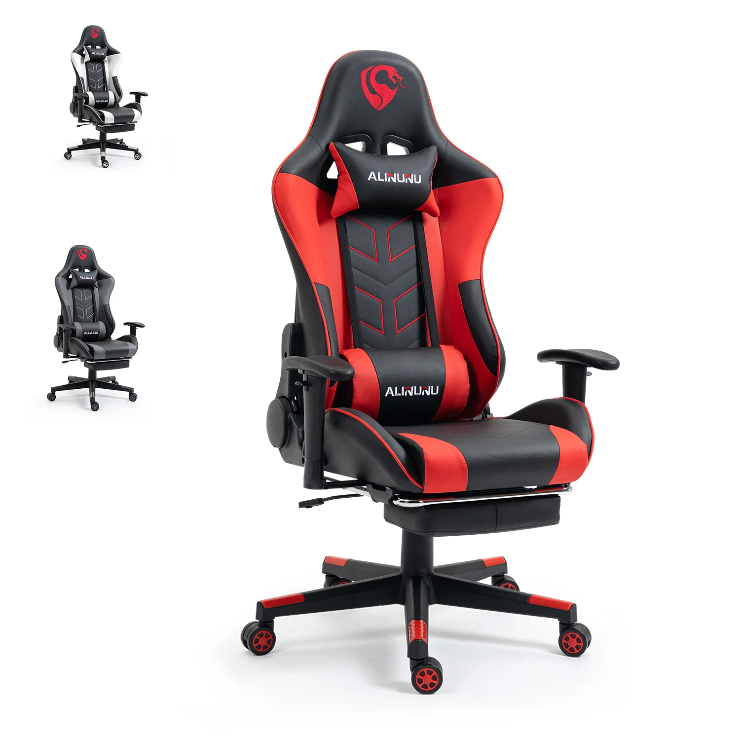 ALINUNU High Quality Hot Gaming Chair High Back Video Computer Game Chair with Footrest and Lumbar Support