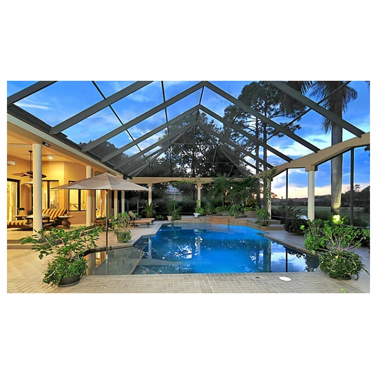 
swimming pool garble house aluminium glass retractable swimming pool enclosures 