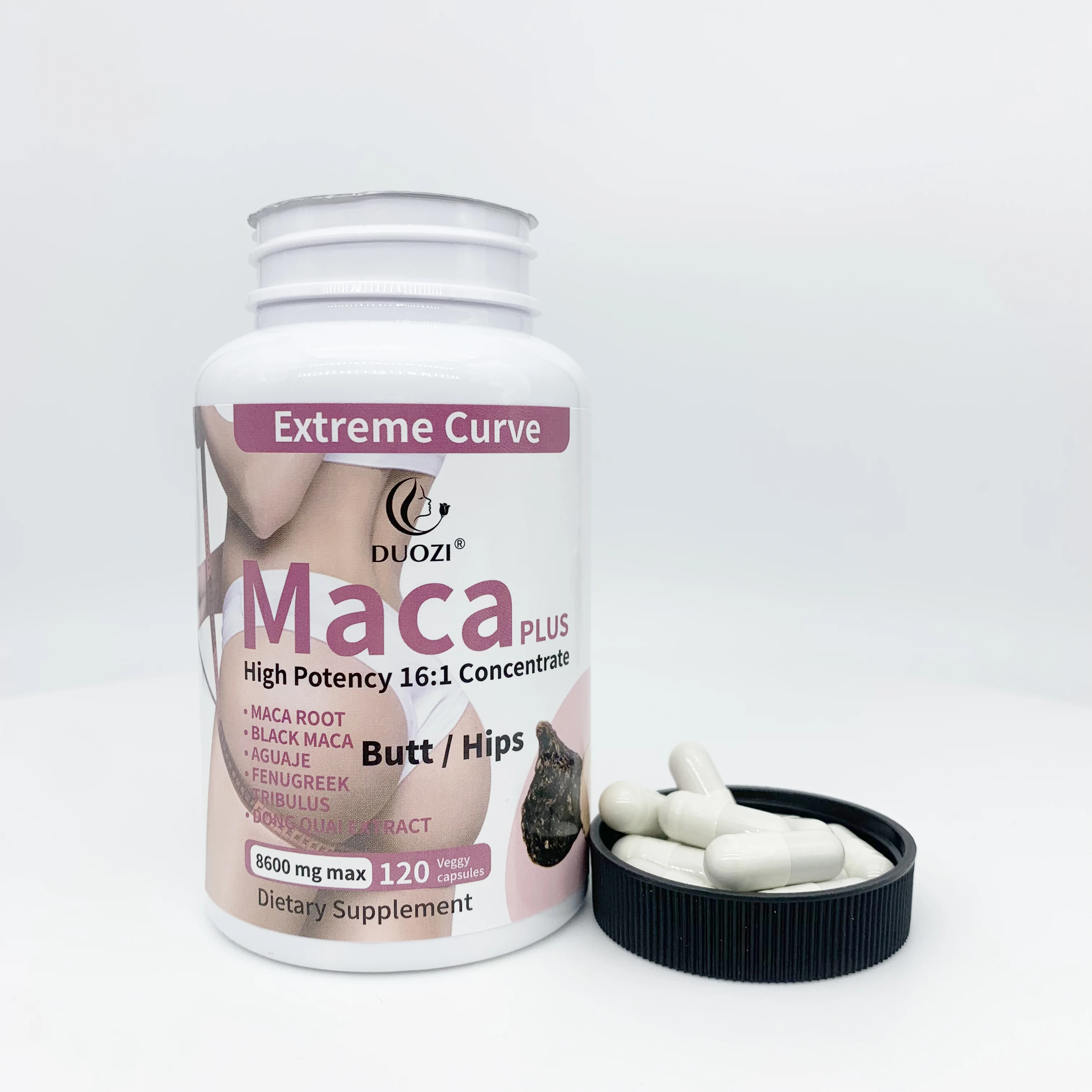 OEM factory price hip butt enlargement booty maca root pills strong maca extract organic ultimate maca pills 120 capsules