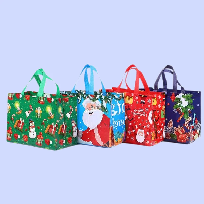 Custom Christmas Grocery Gift Bag Handmade Cheap Plain Promotional Pp Non Woven Tote Bag For Supermarket