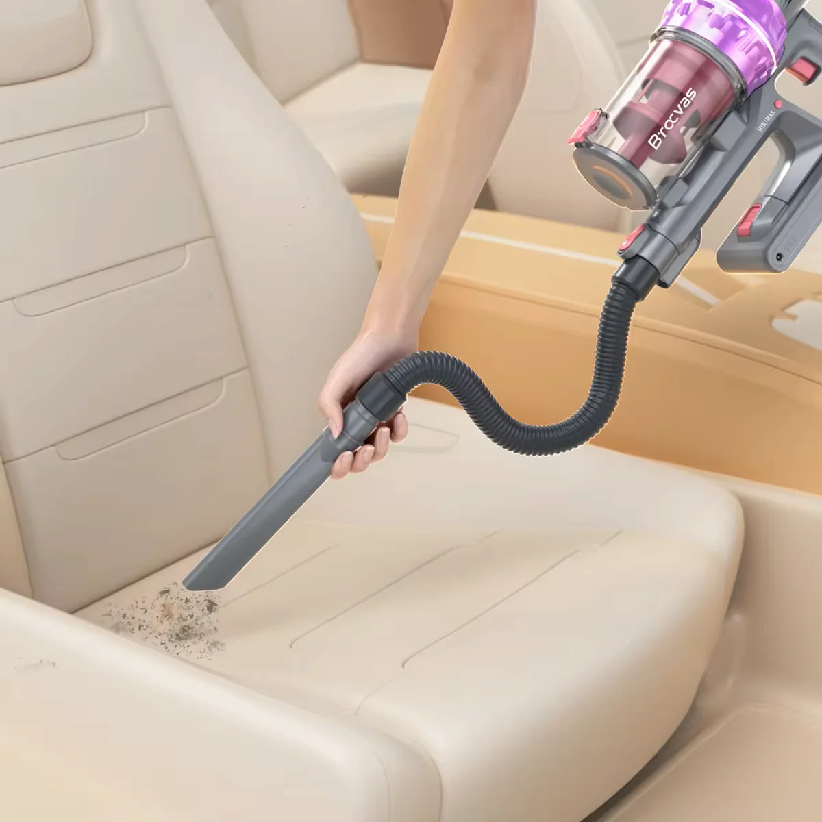 Brotec Led Light Motorized Brush Cyclone Vacuum Cleaner Telescopic Tube Cleaner Clean Carpet Floor 20kPa 380W Vacuum Cleaner