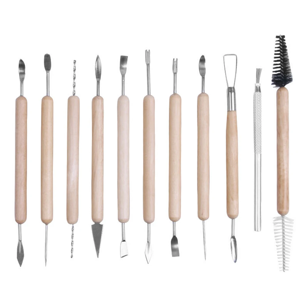 Panwenbo 11 Pcs Pottery Tools Ceramic Clay Sculpting Tools for Beginners and Professional Art Crafts