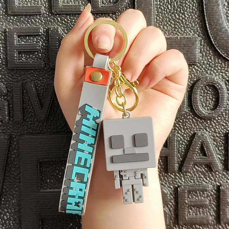 Anime Cartoon MC My Craft Mine Action Figure Q version Mini Fidget Ornament Vinyl PVC Alloy Keychain Backpack Pendant Mine World