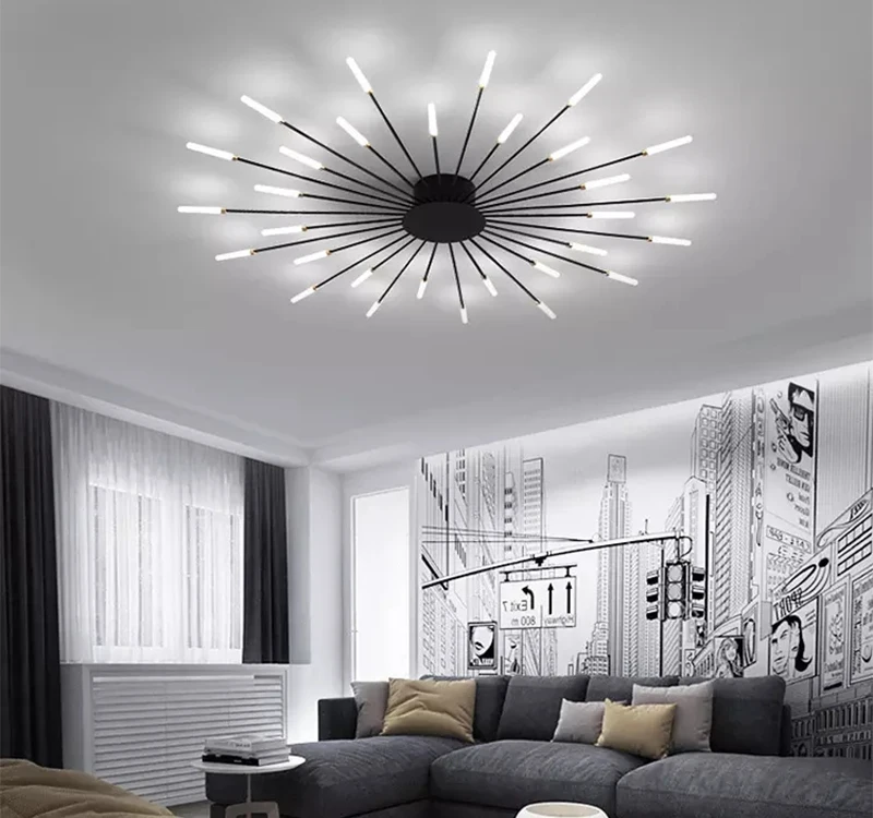 Modern Fireworks LED Ceiling Chandelier Lamp Indoor Lighting For Living Room Bedroom Home Decoration Kitchen Dining Table Light