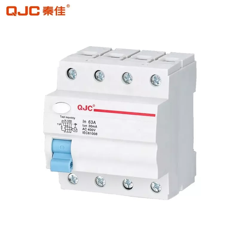 QJC Factory Direct Sales Magnetic 2 Pole 63A AC Residual Current Circuit Breaker RCCB ELCB RCBO RCD
