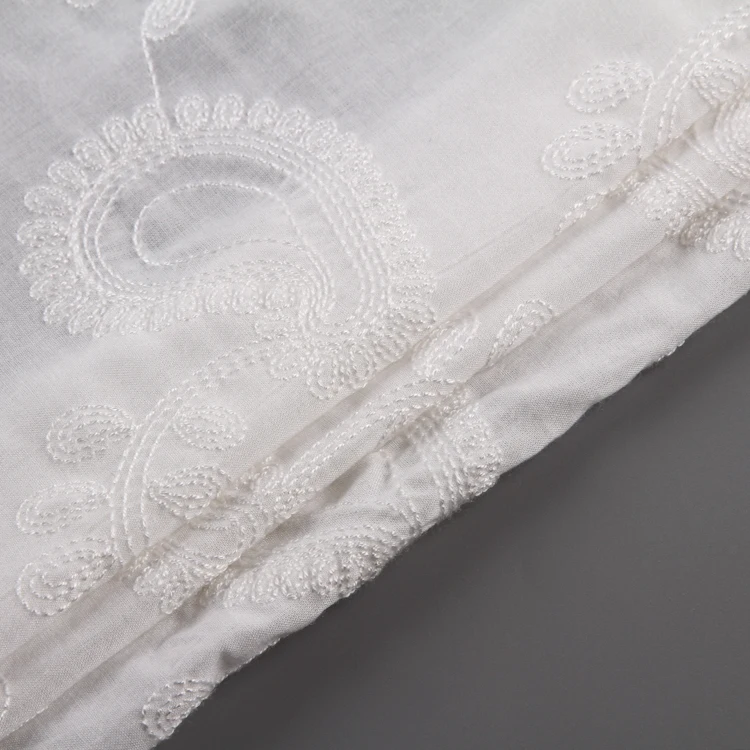 Soft white import soft cotton embroidery fabrics cotton for dress ST-1104