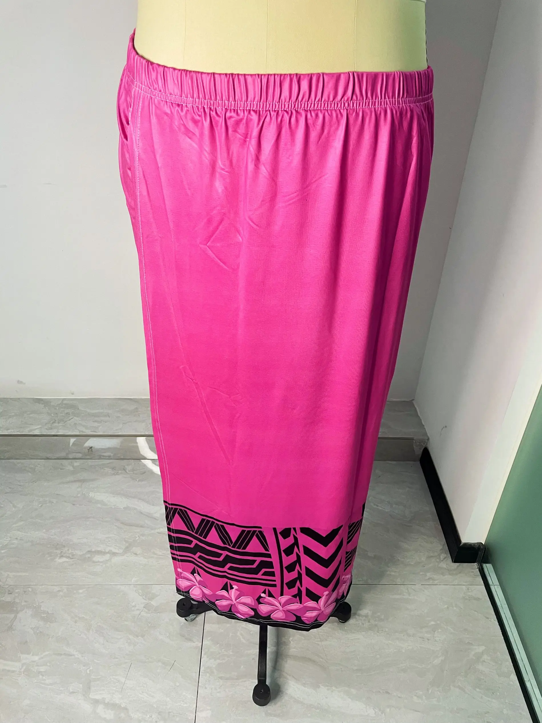 New V-neck puletasi Polynesian Traditional church uniform custom women two piece sets tapa designs Ptaha Pacific Island Clothing