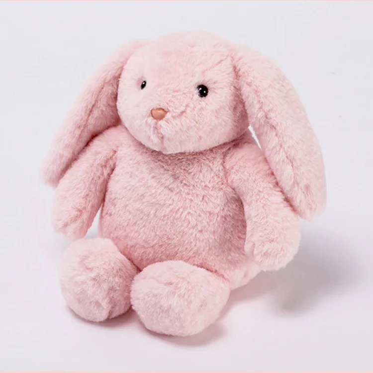 Custom Cute Pink long ears bunny toys soft Stuffed plush animal rabbit elephant toy short plush animal doll for gofts