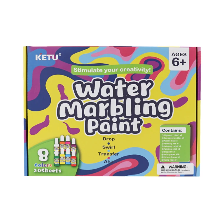 Marbling Paint Kit for Kids Crafts for Kids Ages 4-8, Arts and Crafts for Boys & Girls - Paint with Water, Marble Painting Set