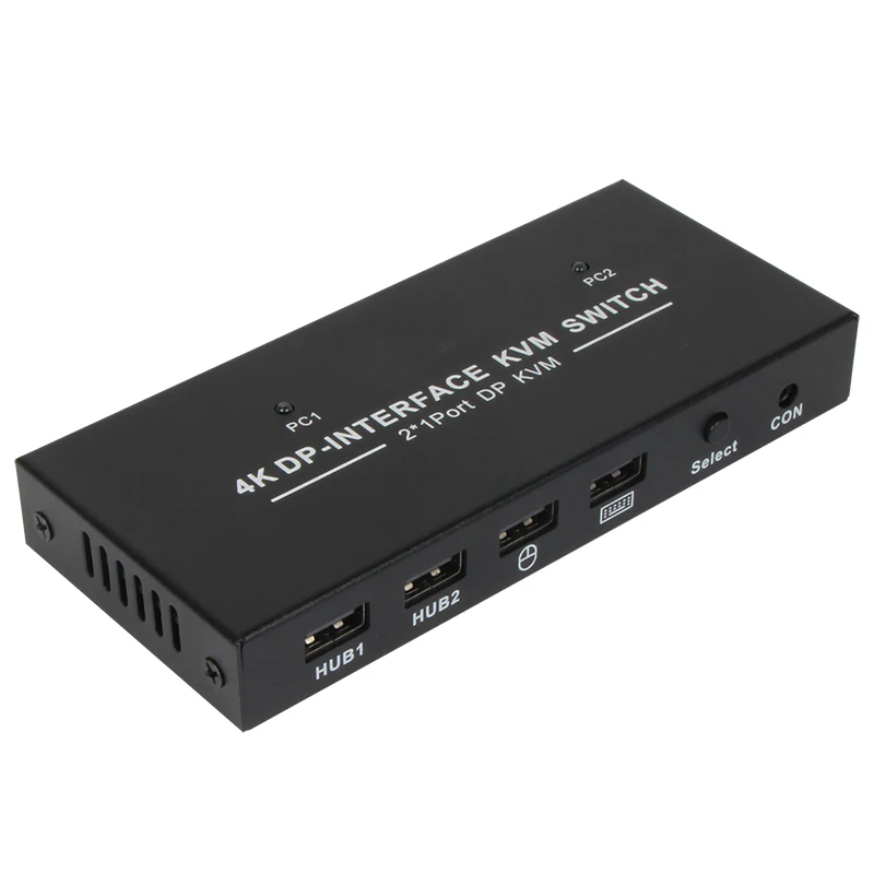 VCOM DP 1.2 USB 2.0 Input USB-AF*4 DP Button Output Metal 4K 60Hz 8K DP KVM Switch Support DVR Printer U Disks HUB Function EDID