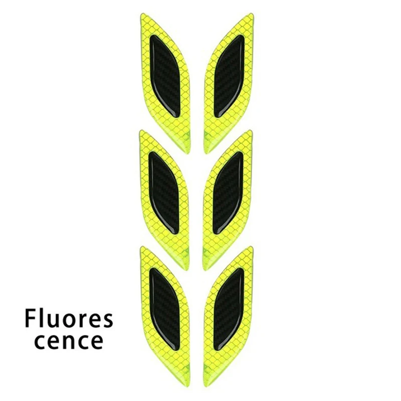 Carbon fiber warning car anti-collision strip leaf plate reflective hood lamp eyebrow anti-collision drop glue sticker