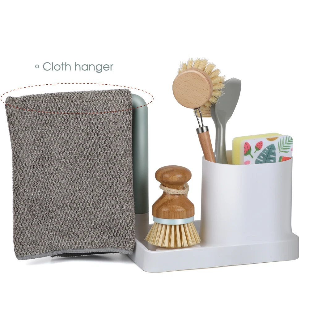 Masthome Kitchen Cleaning Brush Storage Sponge Holder Container Drying Sink Caddy Organizer Storage Holders & Racks Customized