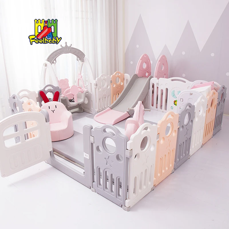 Feelbaby 10 + 6 + 2 высококачественные детские игровые авторучки для дома, дешевые безопасные детские манежи