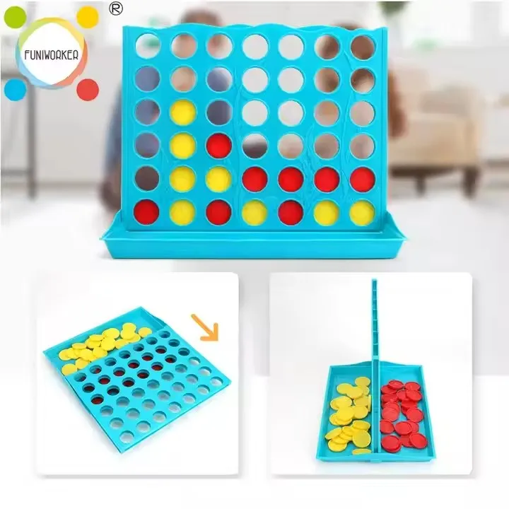 Fashion brain training plastic four in a row chess connect 4 game for kids