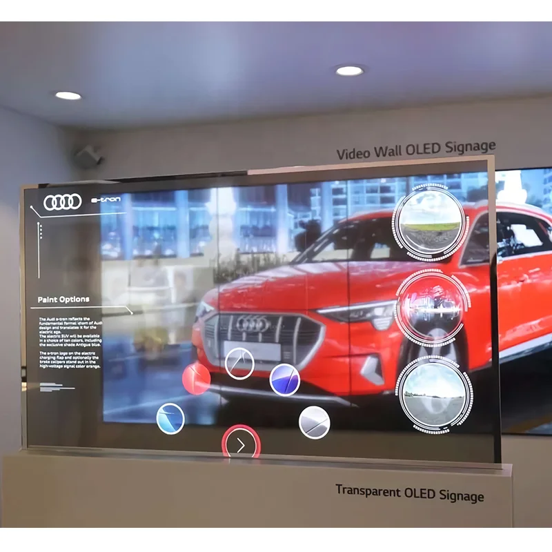 Refee 55 inch oled transparent Android advertising screen transparent screen display oled