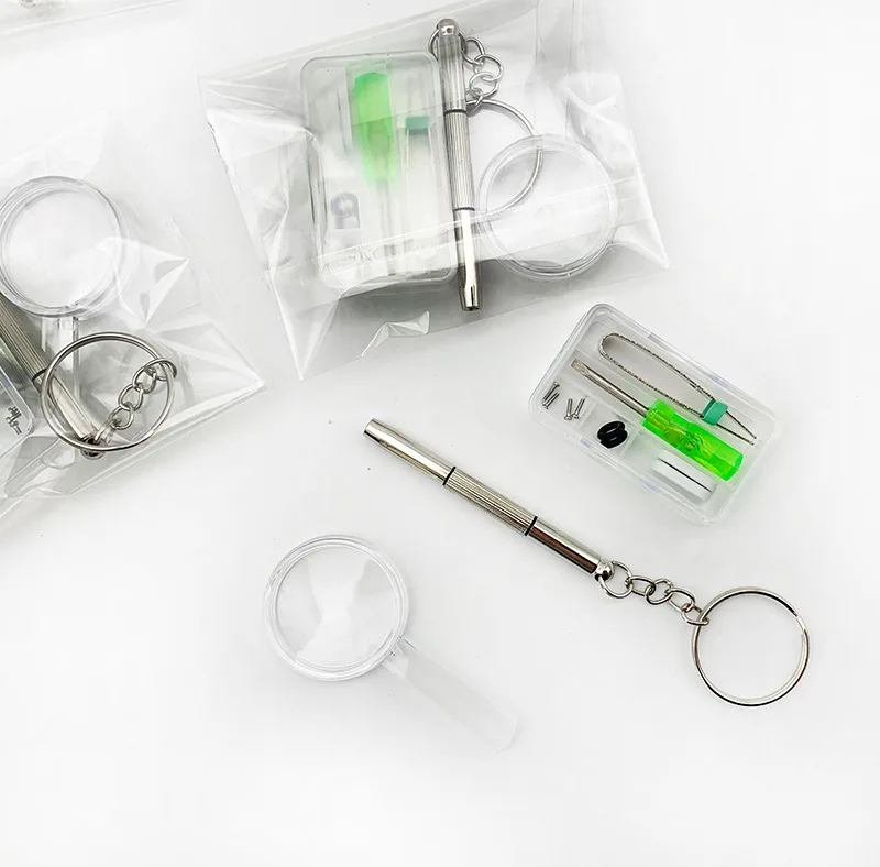 Glasses Clean Kit Eyeglasses Repair Care Kit with Cloth Screwdriver Mini Magnifying Glass