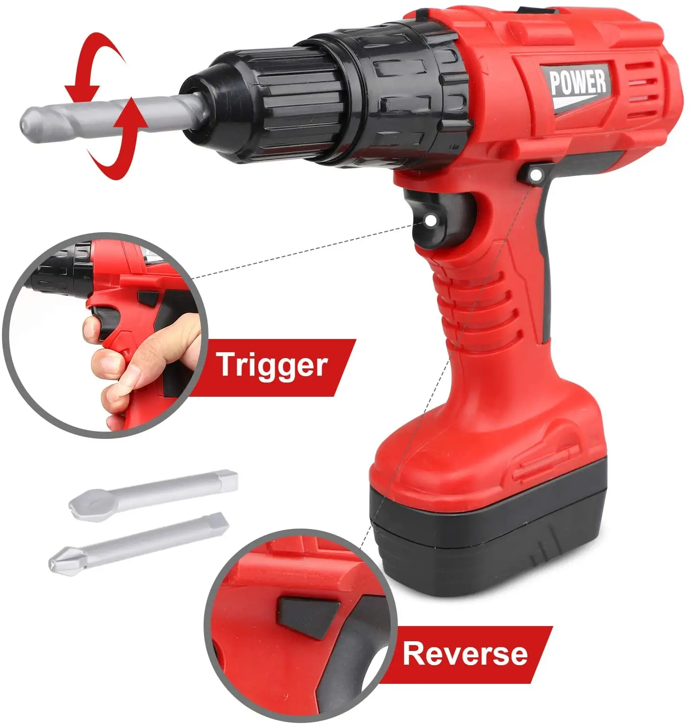 STEAM Kids Tool Set with Power Toy Drill - Toy Tool Set Contains Tool Box and Toy Hammer, Power Drill educational set for kids