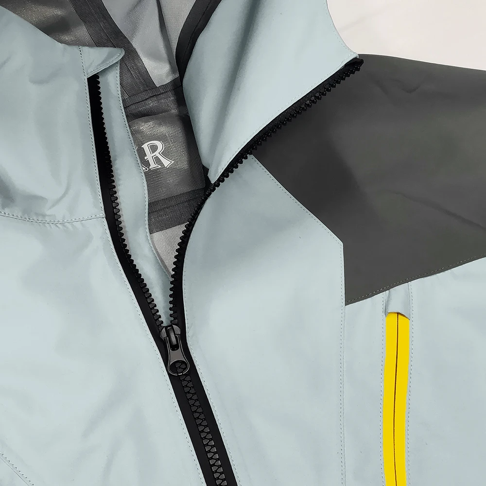 Custom Polyester Waterproof Color Block Zipper Windbreaker Outdoor Fishing Hiking Camping Hoodie Jacket Coat