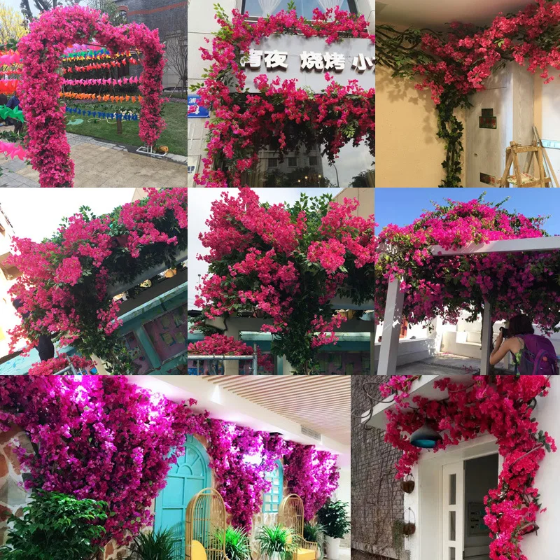 EG-VG248 Wholesale wedding event decoration triangle plum flowers silk bougainvillea artificial flowers