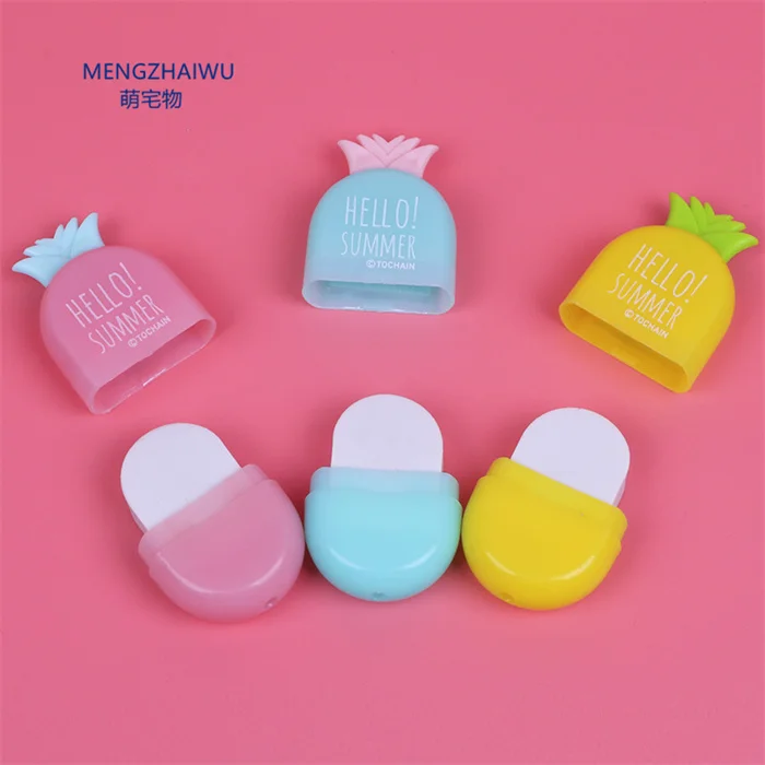 Chile school supplies luxury candy stationery cute toy eraser carton plastic Pineapple rubber fancy erasers kids For students