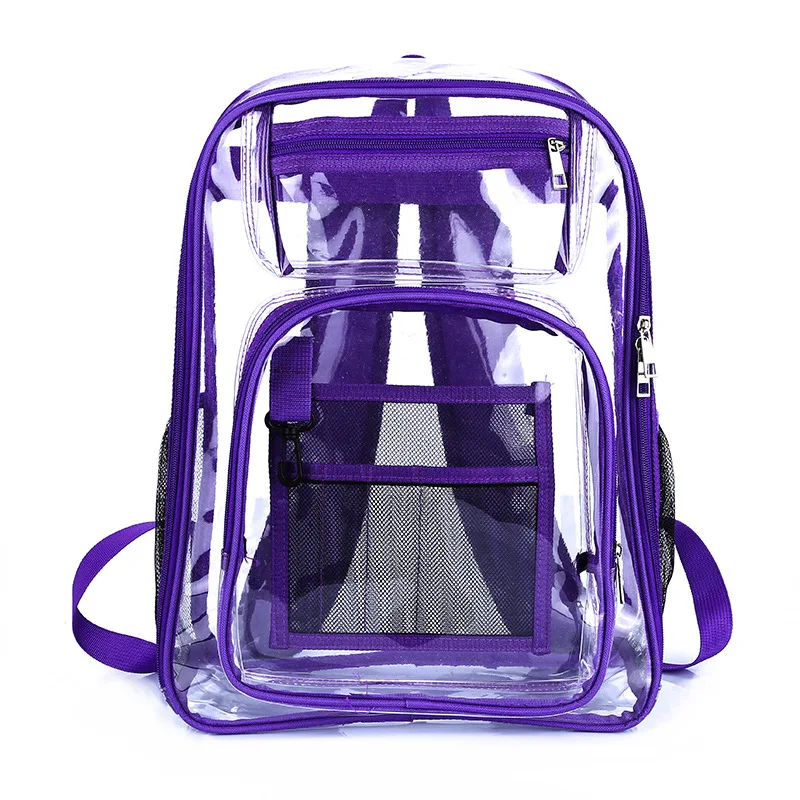 2022 ECO New Clear Backpack Heavy Duty See Through Backpack Transparent Large Bookbag for College Work Security Travel Sports
