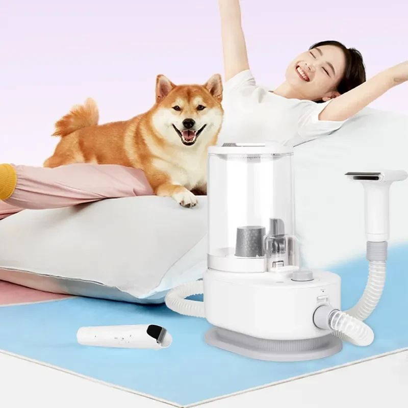 6-In-1 Pet Hair Vacuum Machine Pet Hair Removal Brush Grooming Tool Set Electric Hair Vacuum For Cat Dog Furniture Sofa Bedroom