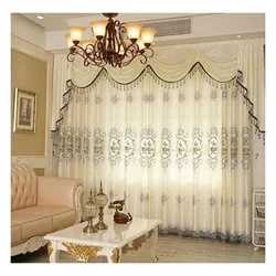 Luxury European Style Window Jacquard Embroidery Cortinas Curtains For The Living Room With Valance