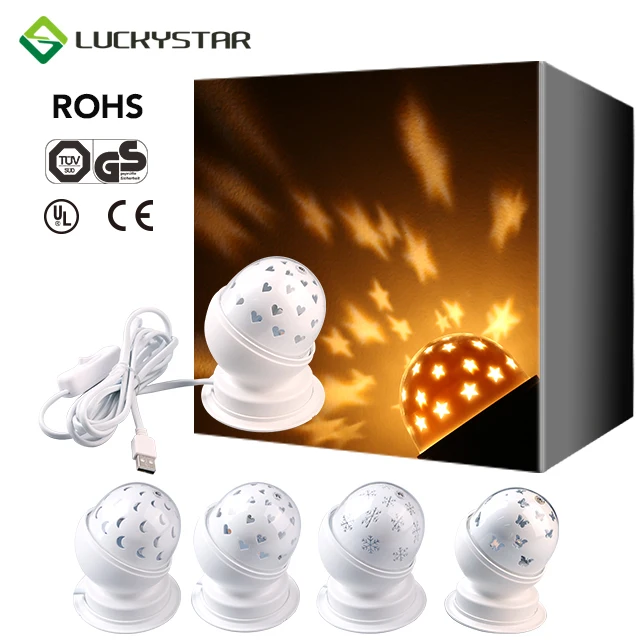 Star pattern led rotating disco bulb lights