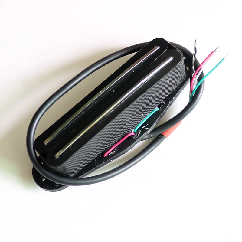 Low Noise Double Coil Chrome Rail Humbucking Single Guitar Pickup with Splitting Output Wire