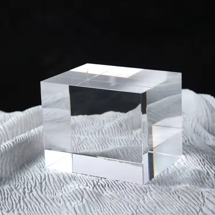 Shining Transparent Clear Crystal Cube Blank 3d Laser Engraving Cube
