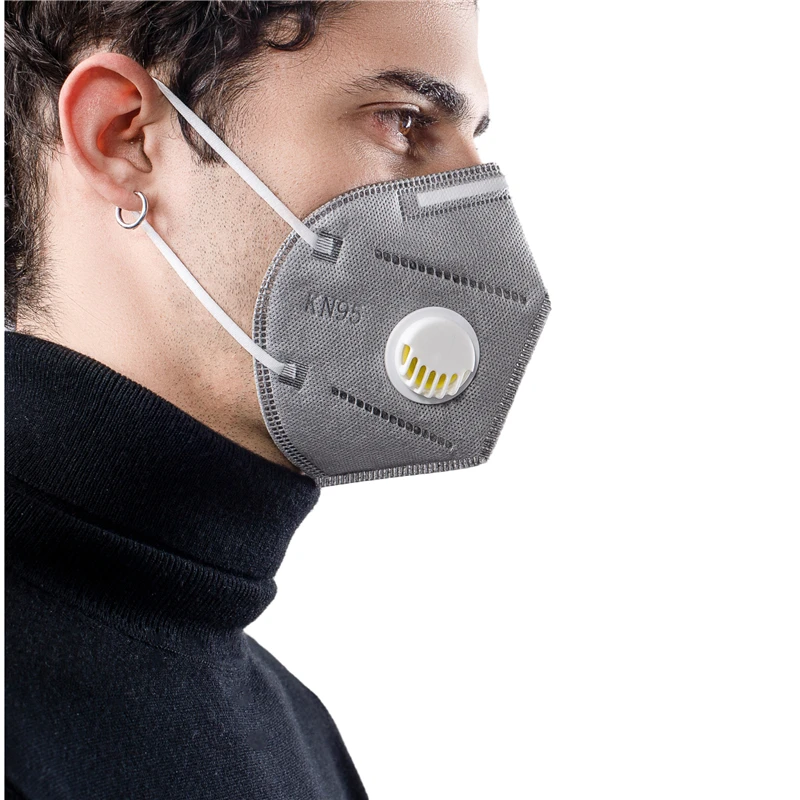 Air Valves Respirator Anti Dust Pm 2.5 Face Mask Charcoal Ffp2 Kn95 With Breather Valve