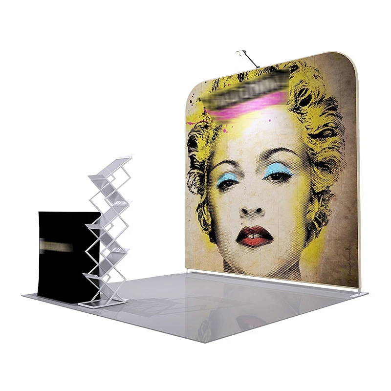 Standing Backlit Tension Fabric Modern Exhibition Light Box 20x20 Trade Show Booth Display
