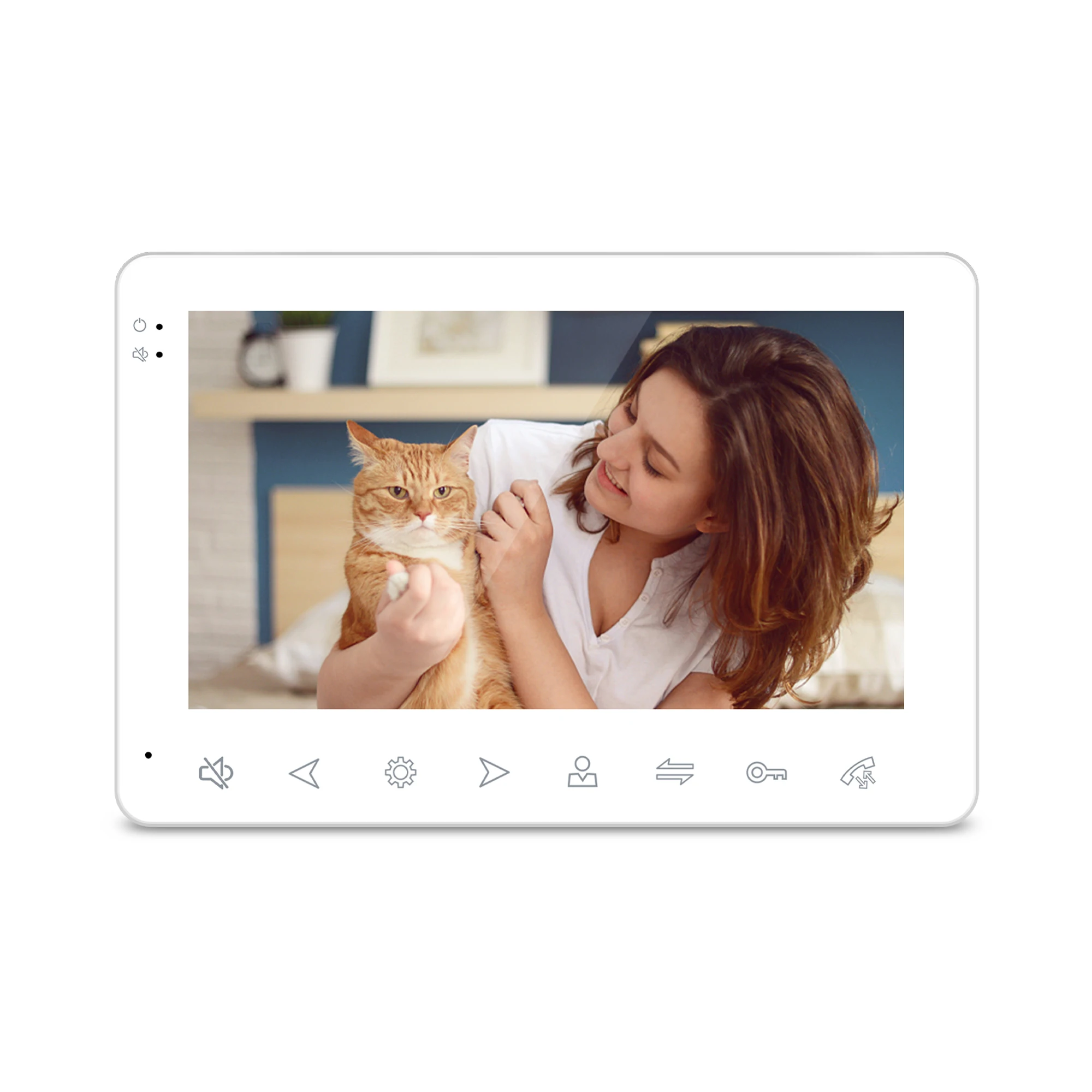 HD Gate Intercom for Office Memory Card 220V 7 Inch TFT LCD CE FCC Rohs Multi Language 4-wire Cable CMOS JT 1024*600 207EPC+727